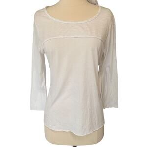 NWT Revolve x LAMade 3/4 Sleeve White Top | Cotton Micro Modal Shirt Size Small